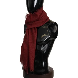 Red DG Crown Cashmere Silk Shawl Fringe Wrap Scarf
