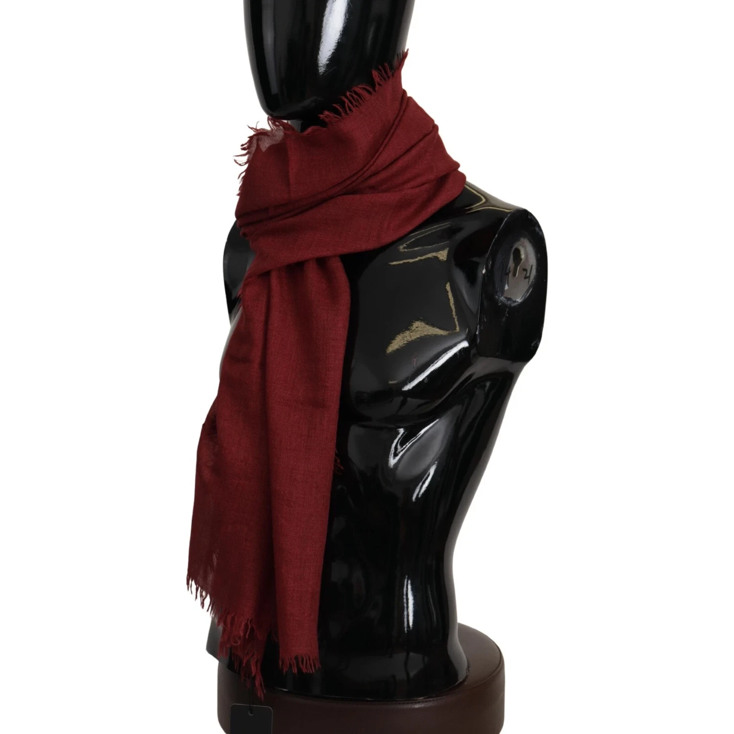 Red DG Crown Cashmere Silk Shawl Fringe Wrap Scarf