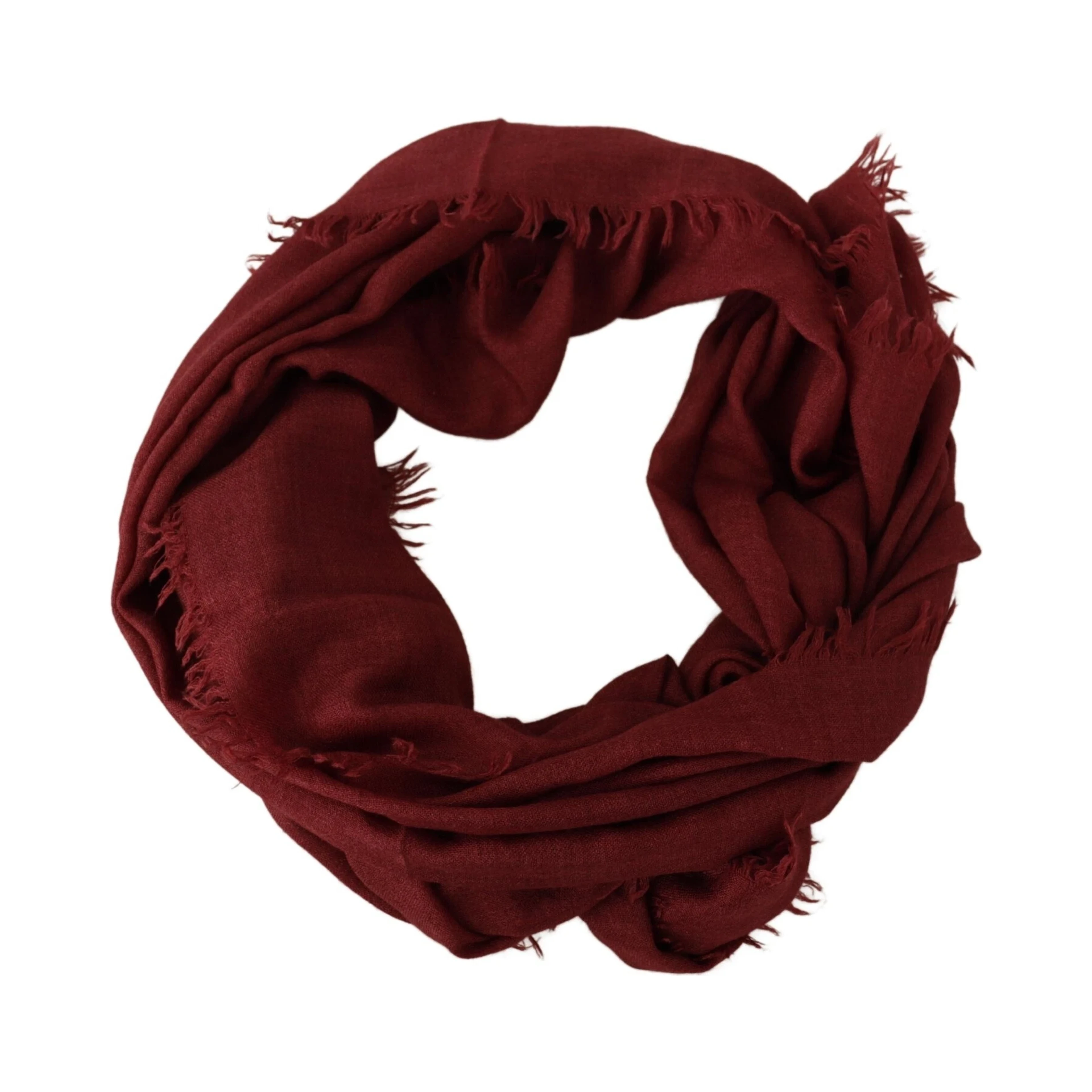 Red DG Crown Cashmere Silk Shawl Fringe Wrap Scarf