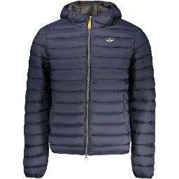 Blue Polyamide Men Jacket