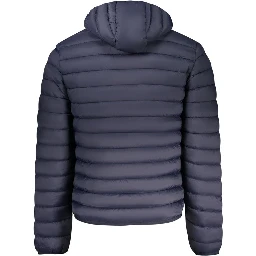 Blue Polyamide Men Jacket