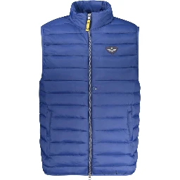 Blue Polyamide Men Jacket