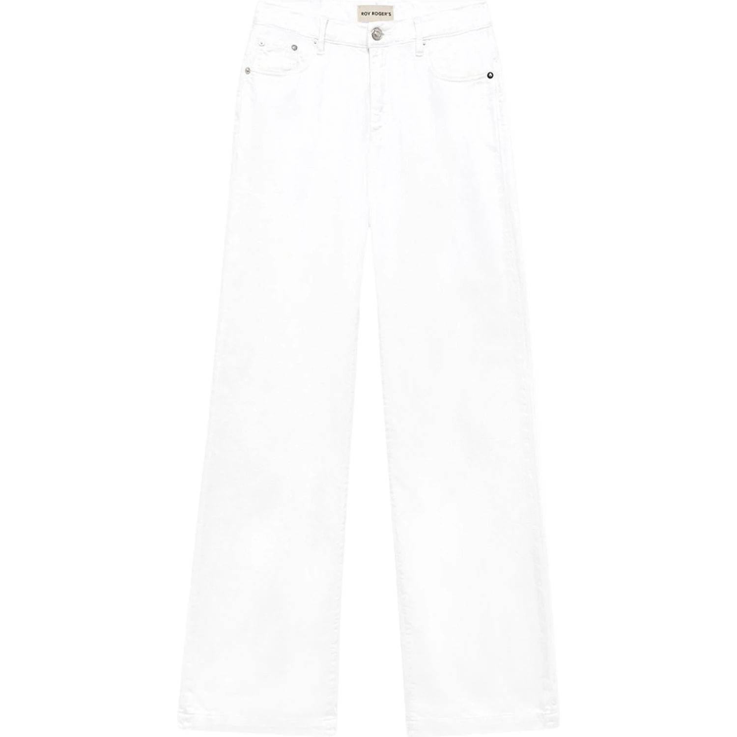White palazzo leg jeans with a high waistband