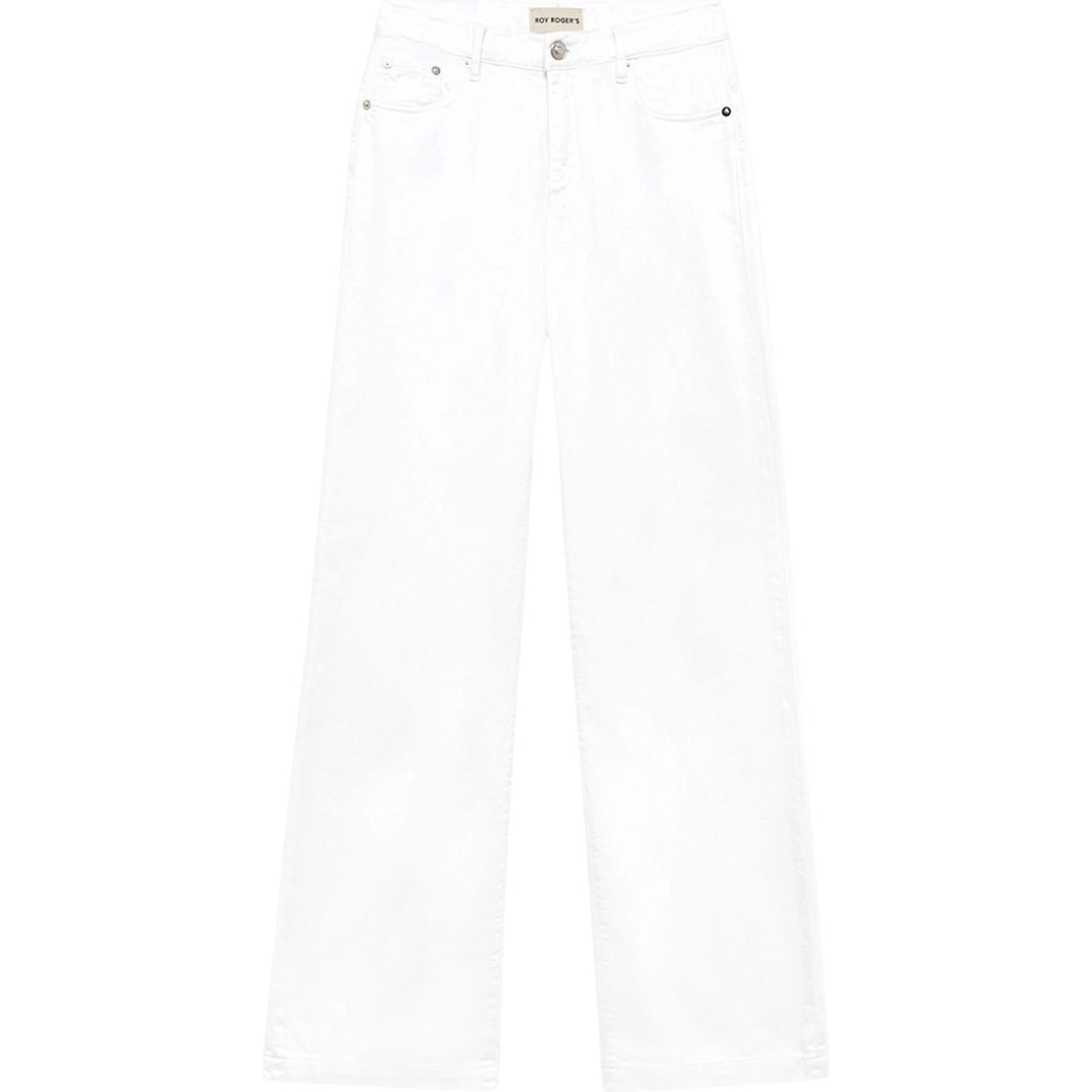 White palazzo leg jeans with a high waistband