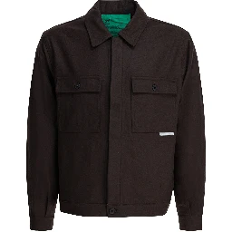 Wool blend overshirt jacket