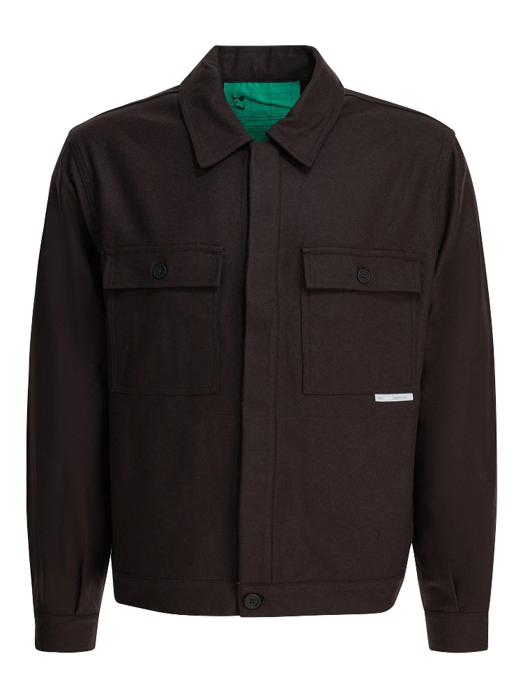 Wool blend overshirt jacket