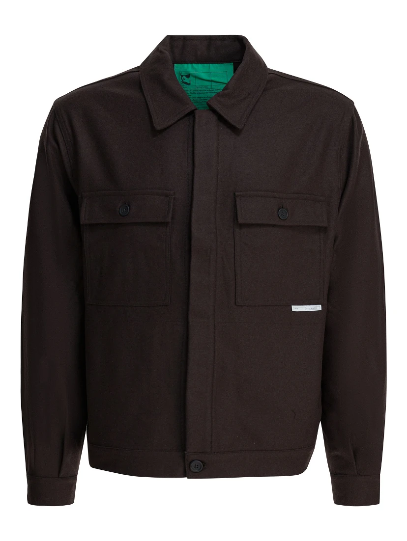 Wool blend overshirt jacket