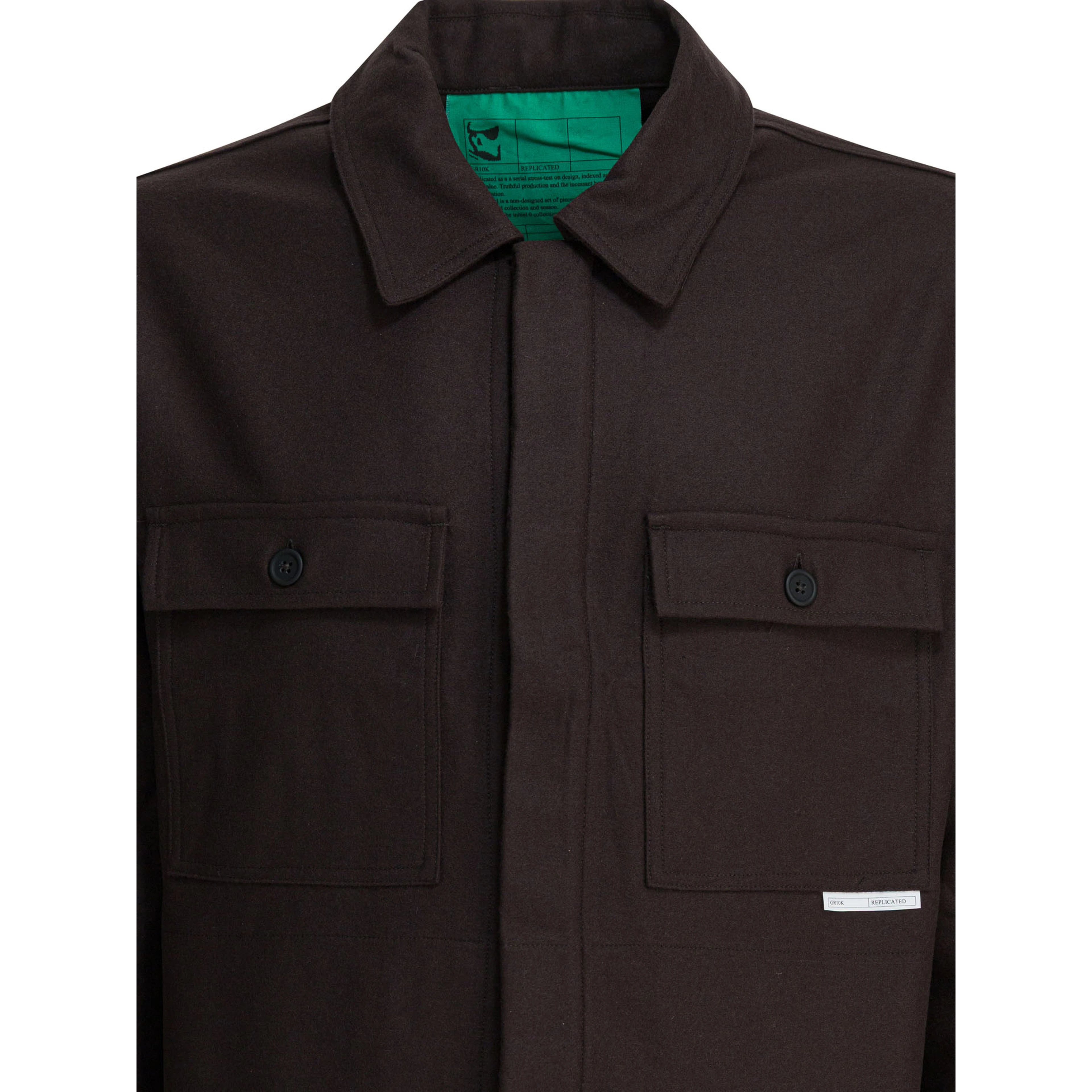 Wool blend overshirt jacket