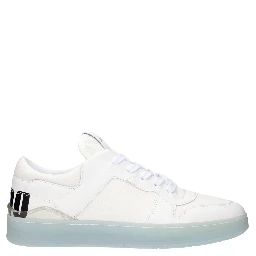 White Leather Low Top Sneakers