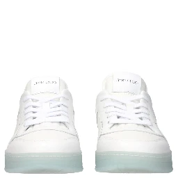 White Leather Low Top Sneakers