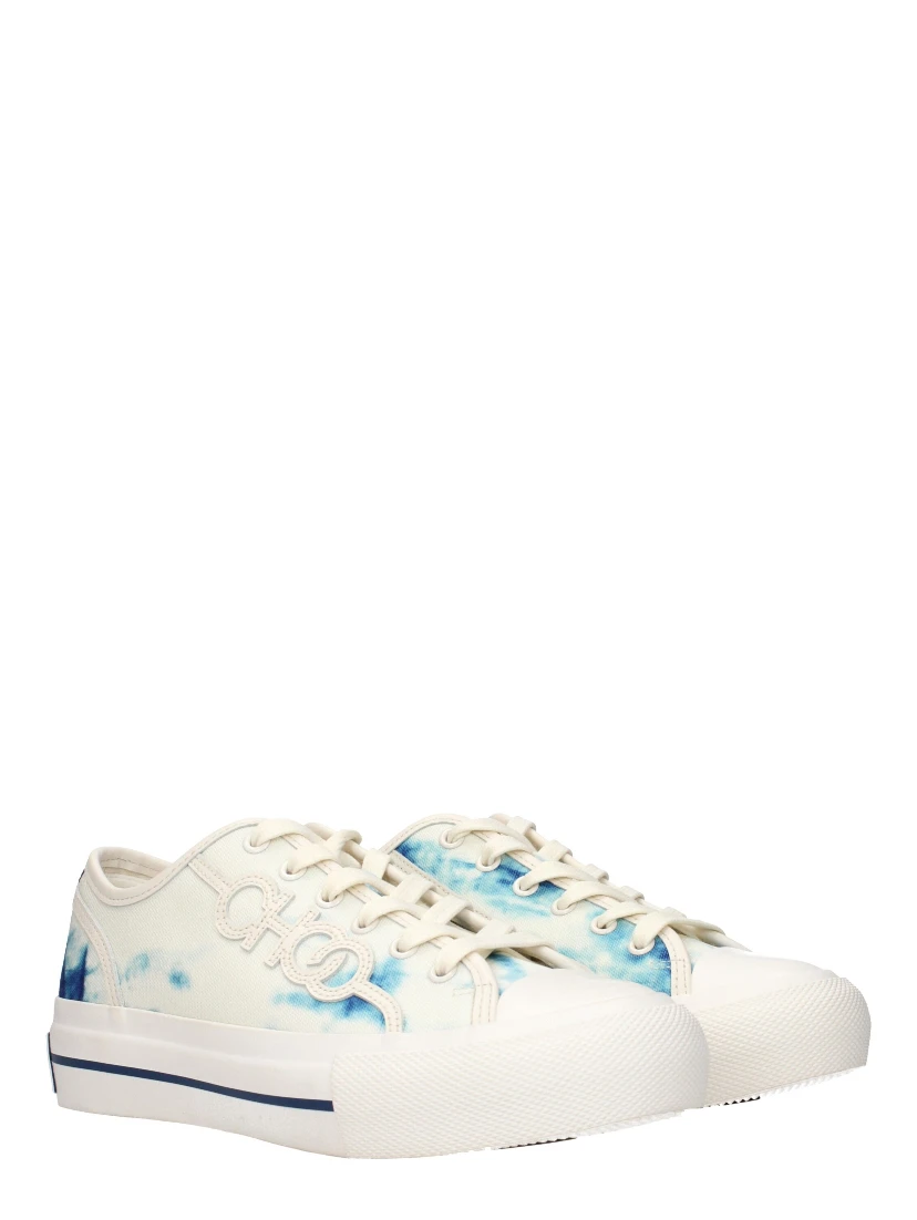 Beige Fabric Low Top Sneakers