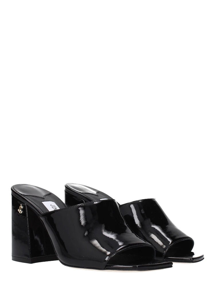 Black Leather Platform Sandals