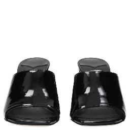 Black Leather Platform Sandals