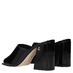 Black Leather Platform Sandals