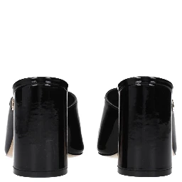 Black Leather Platform Sandals