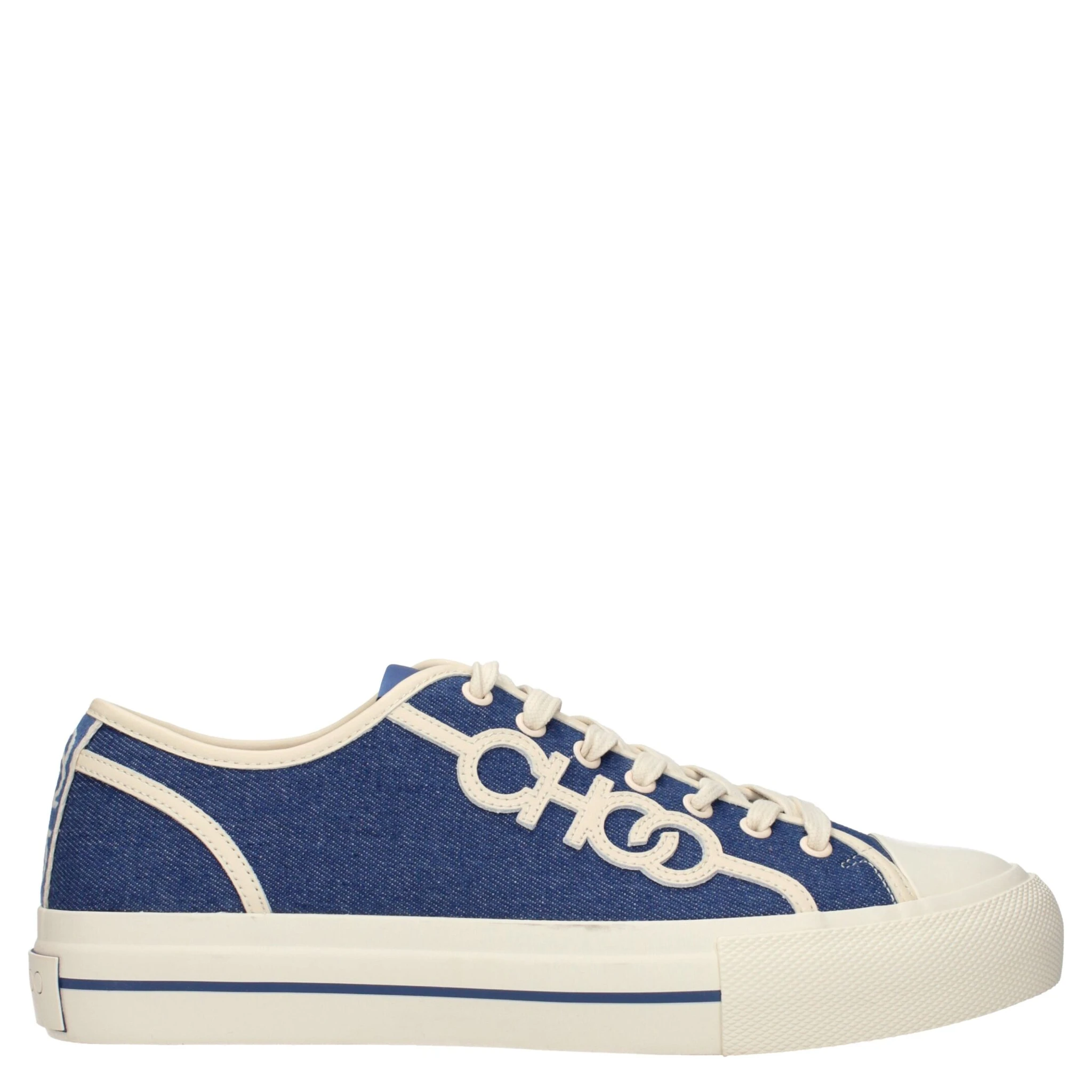 Blue Fabric Low Top Sneakers