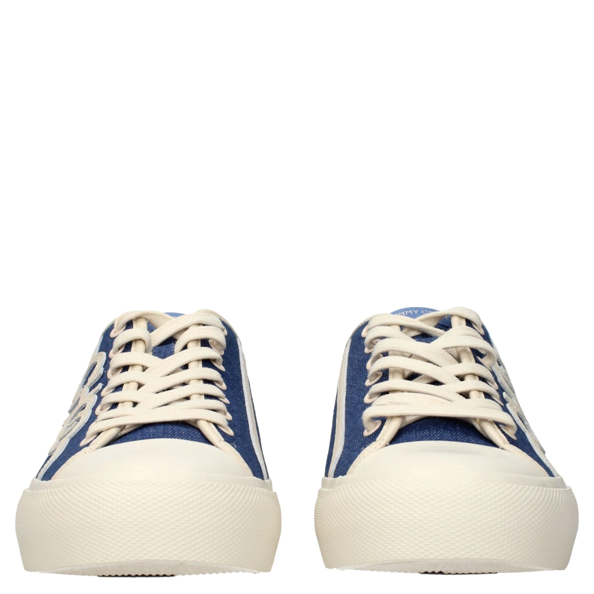 Blue Fabric Low Top Sneakers