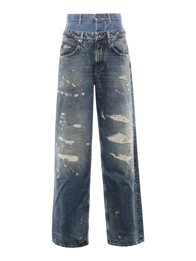 DOUBLE LAYER DENIM JEANS