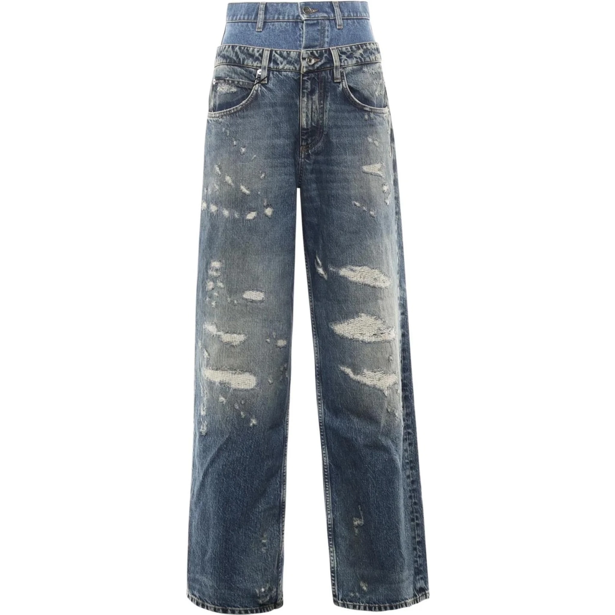 DOUBLE LAYER DENIM JEANS