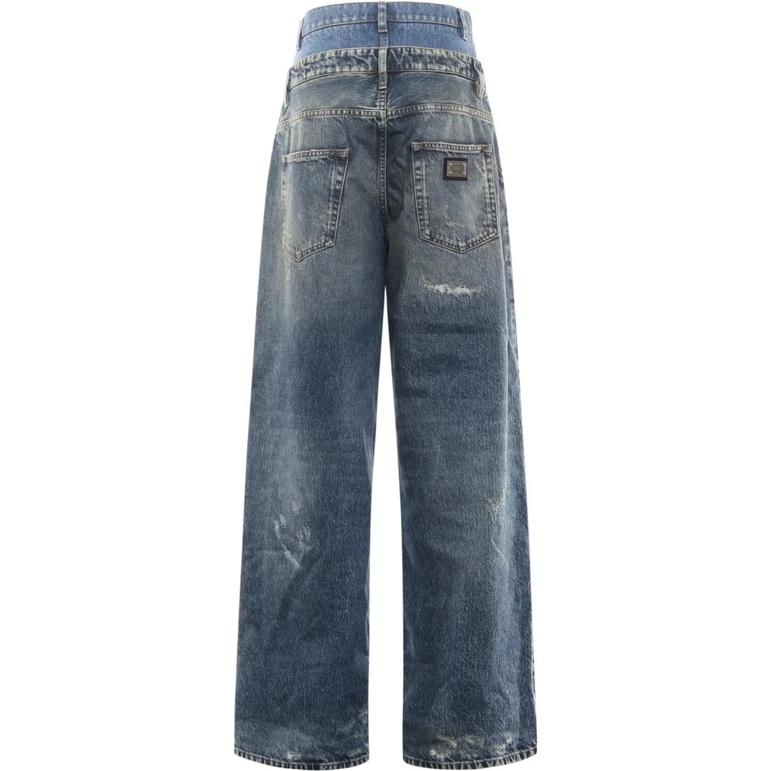 DOUBLE LAYER DENIM JEANS