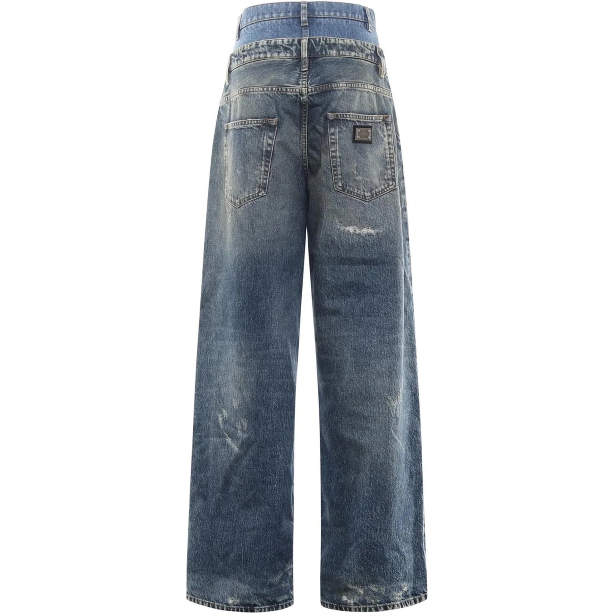 DOUBLE LAYER DENIM JEANS