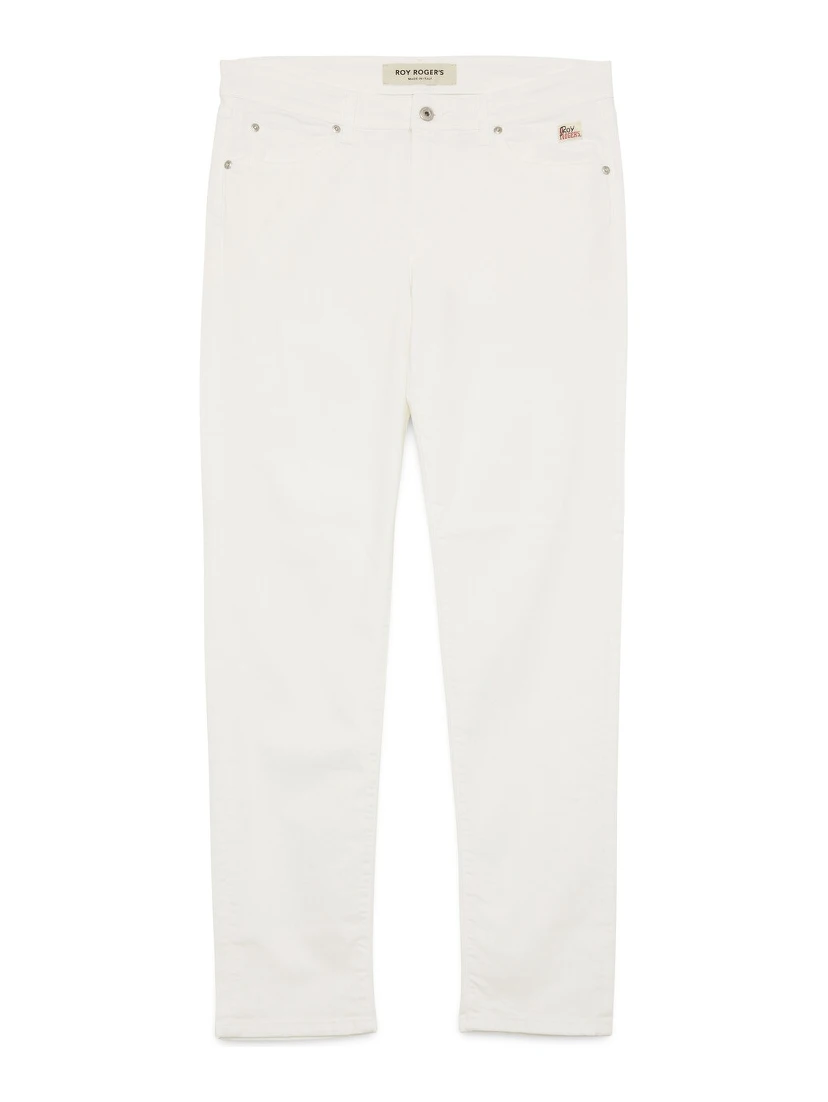 White slim-fit jeans