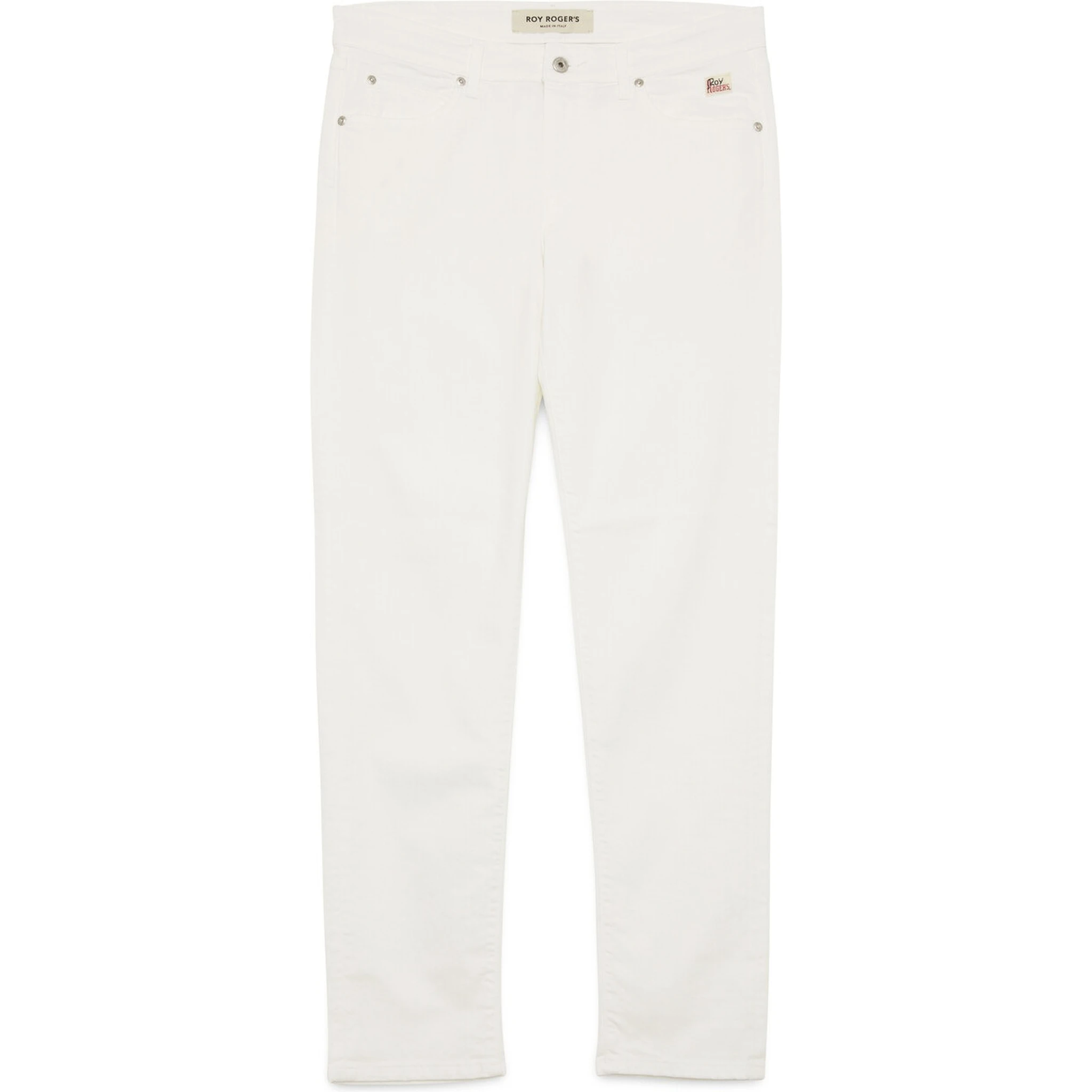 White slim-fit jeans