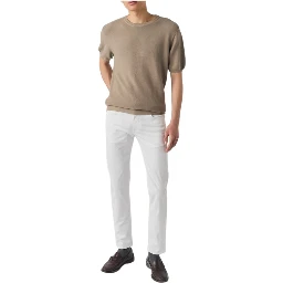 White slim-fit jeans
