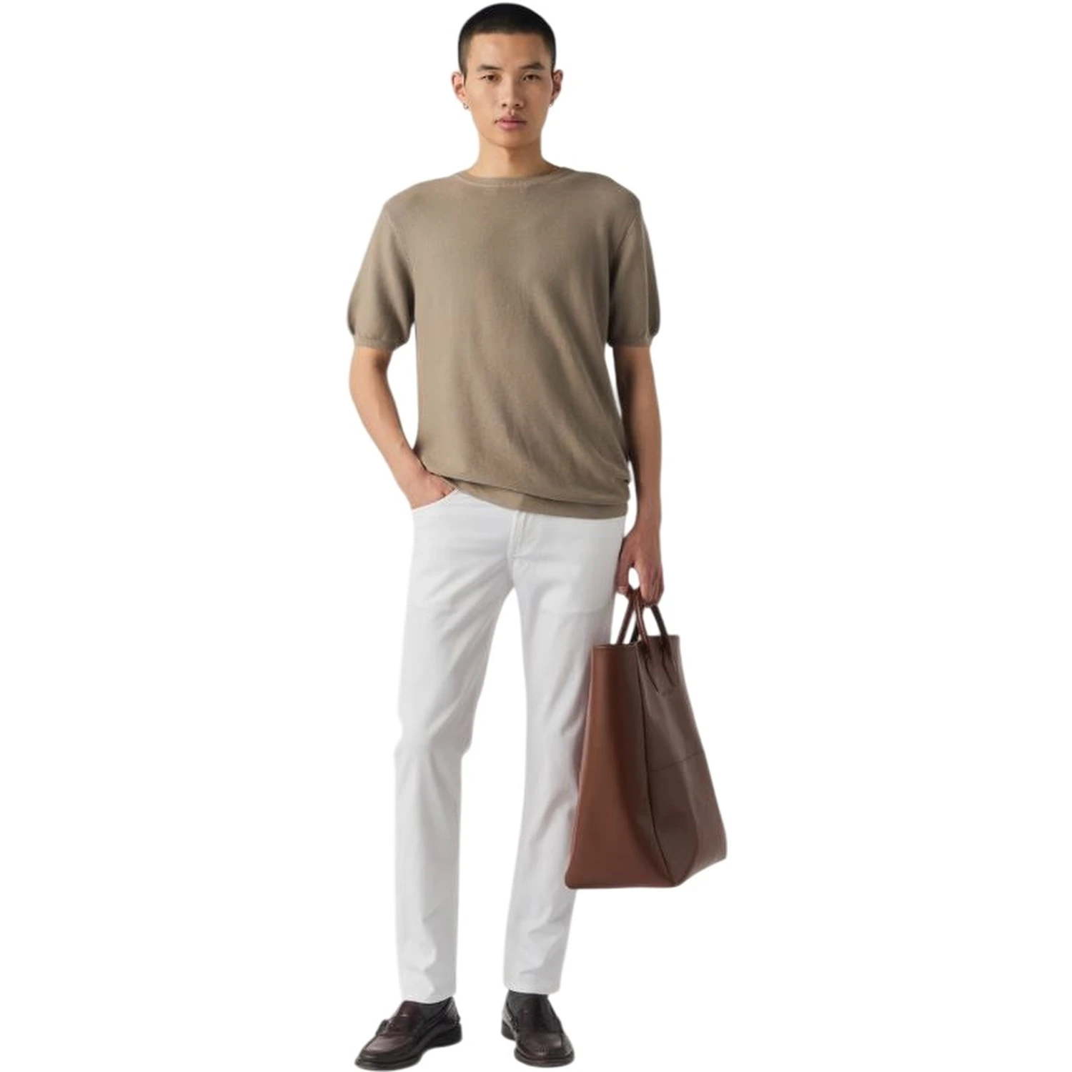 White slim-fit jeans