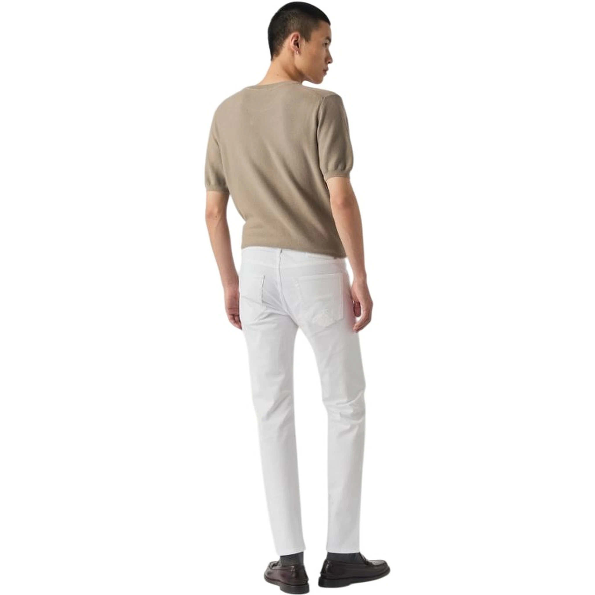 White slim-fit jeans