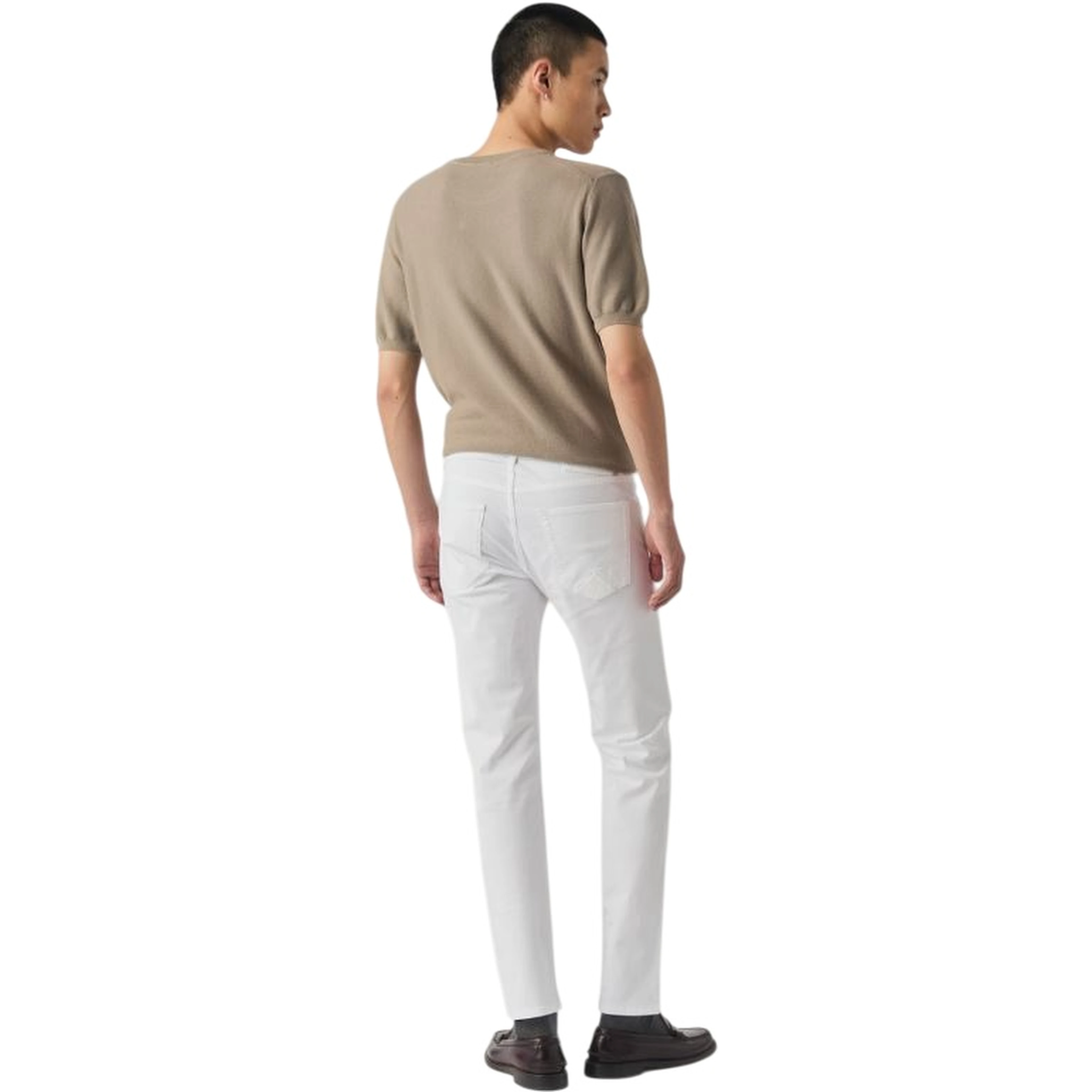 White slim-fit jeans