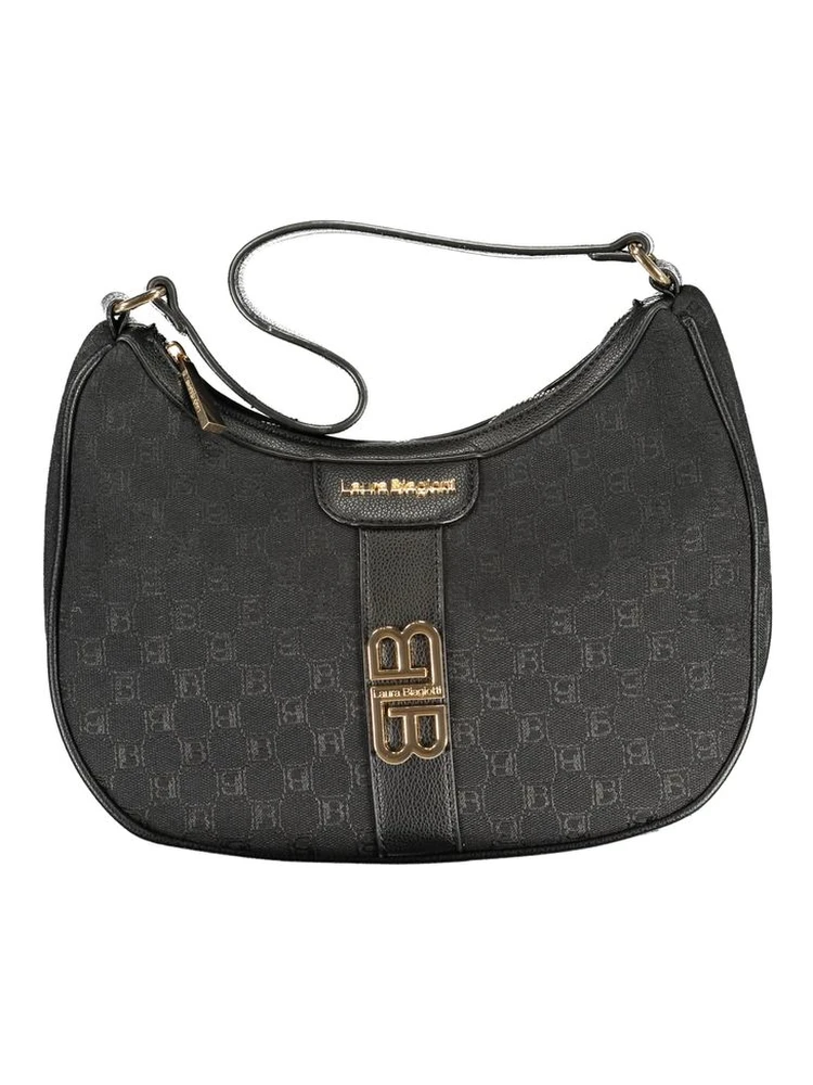 Black Polyester Women Handbag