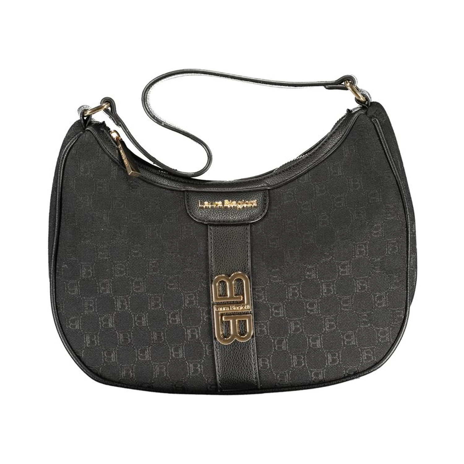 Black Polyester Women Handbag