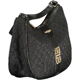 Black Polyester Women Handbag