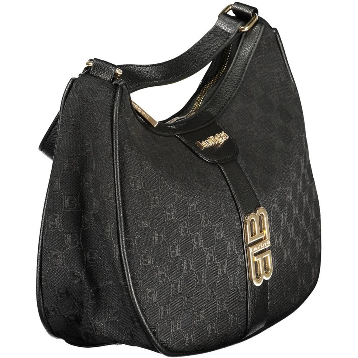 Black Polyester Women Handbag