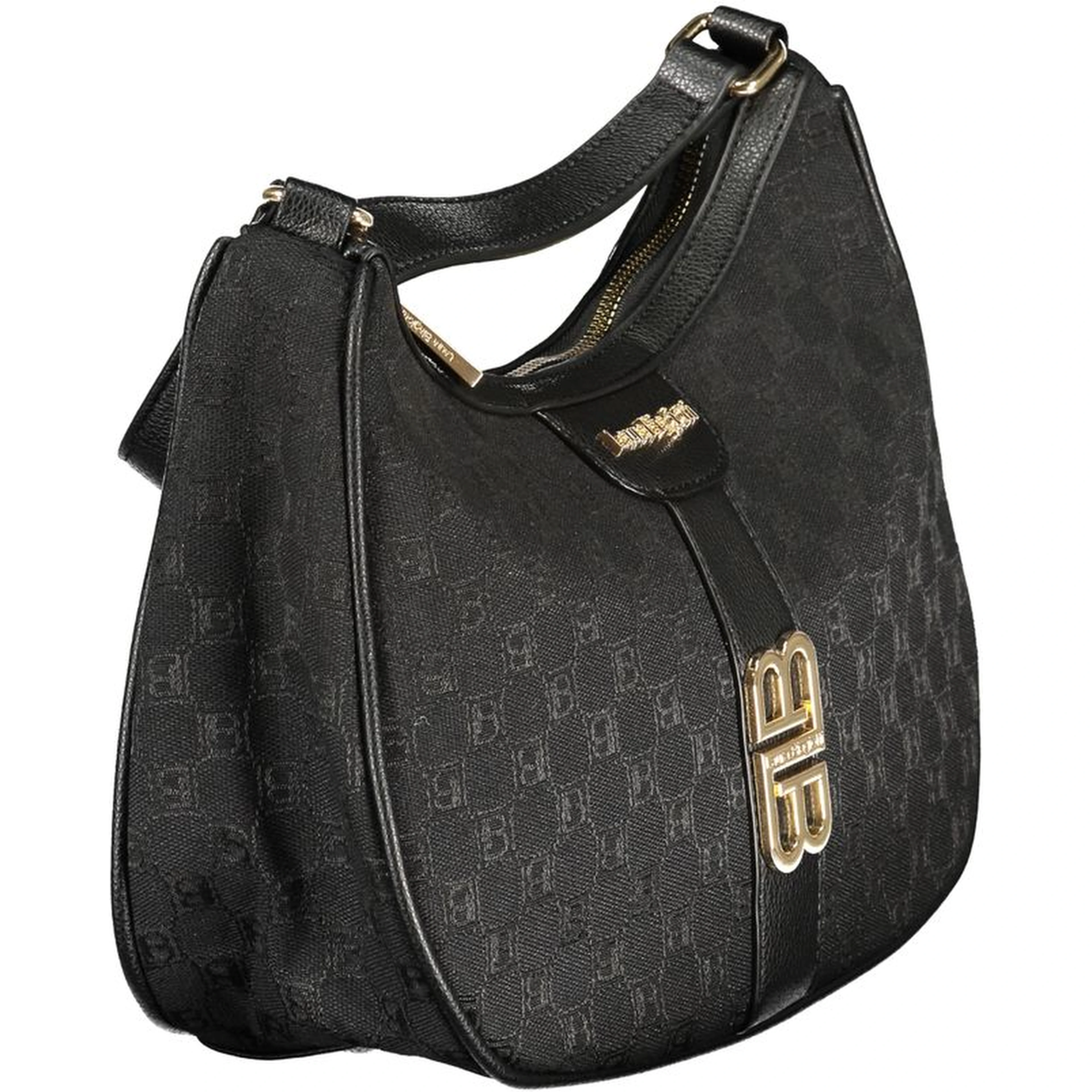 Black Polyester Women Handbag