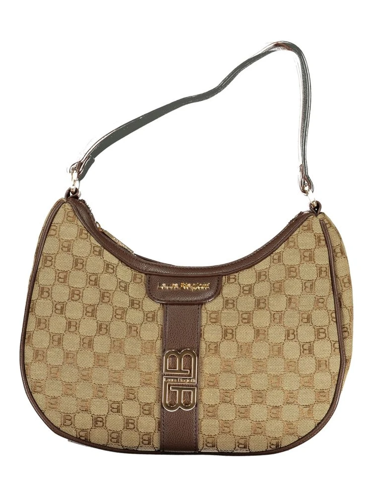 Beige Polyester Women Handbag