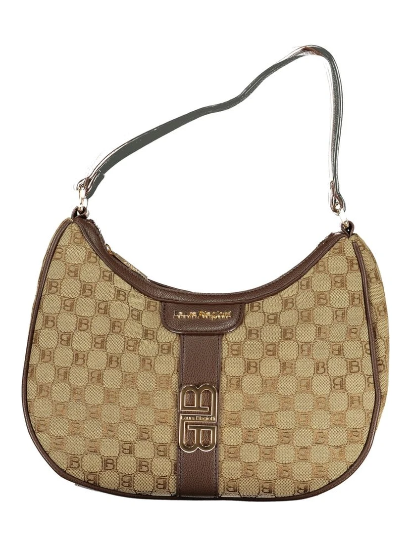 Beige Polyester Women Handbag