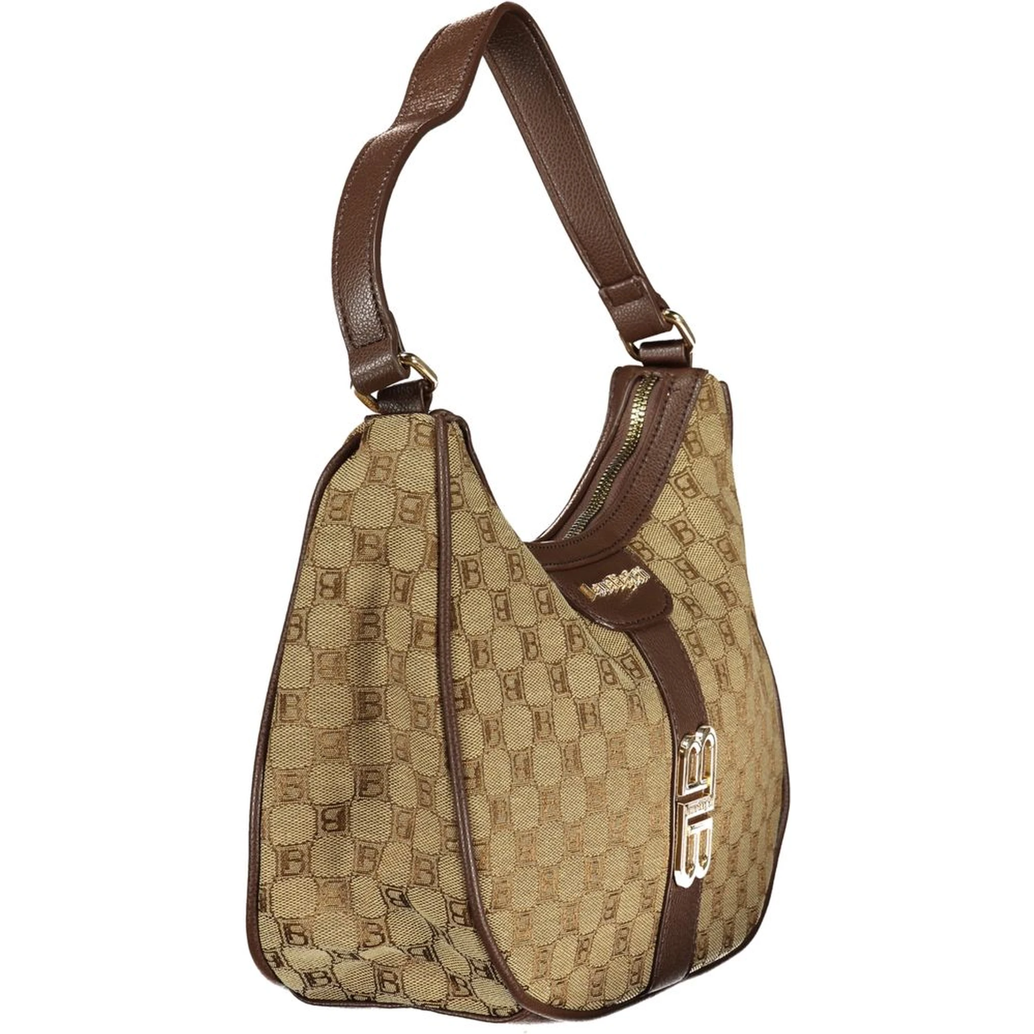 Beige Polyester Women Handbag