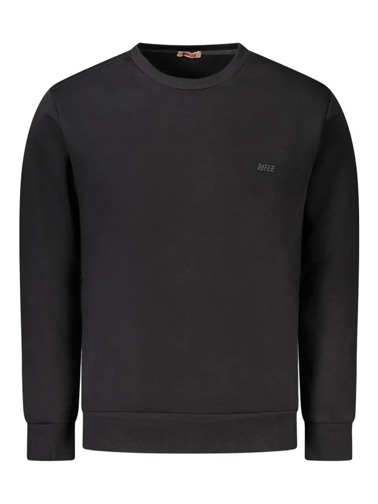 Black Cotton Men Sweatshirt