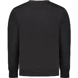 Black Cotton Men Sweatshirt