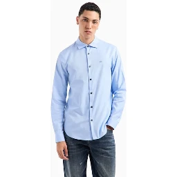 ARMANI EXCHANGE Shirts Clear Blue