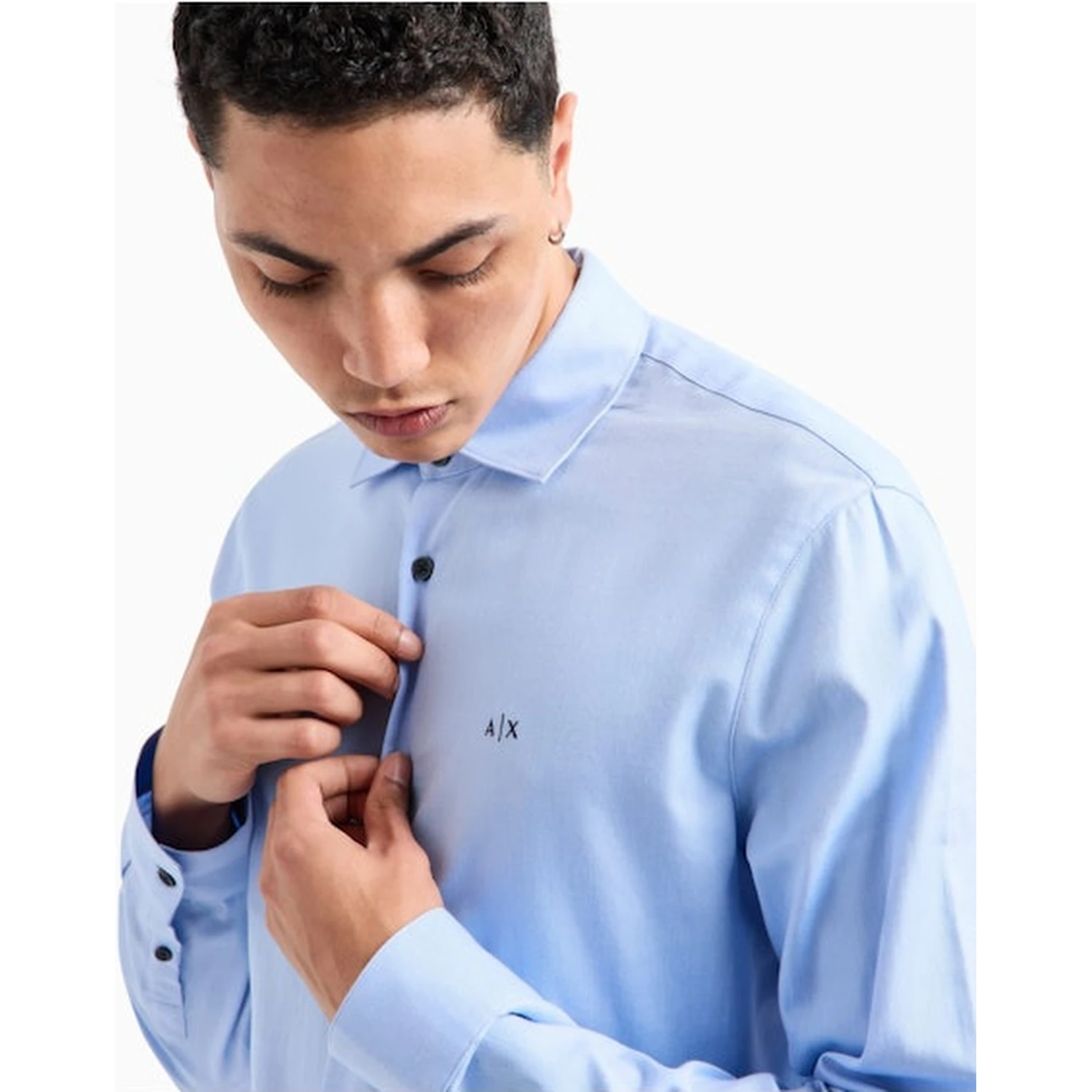 ARMANI EXCHANGE Shirts Clear Blue