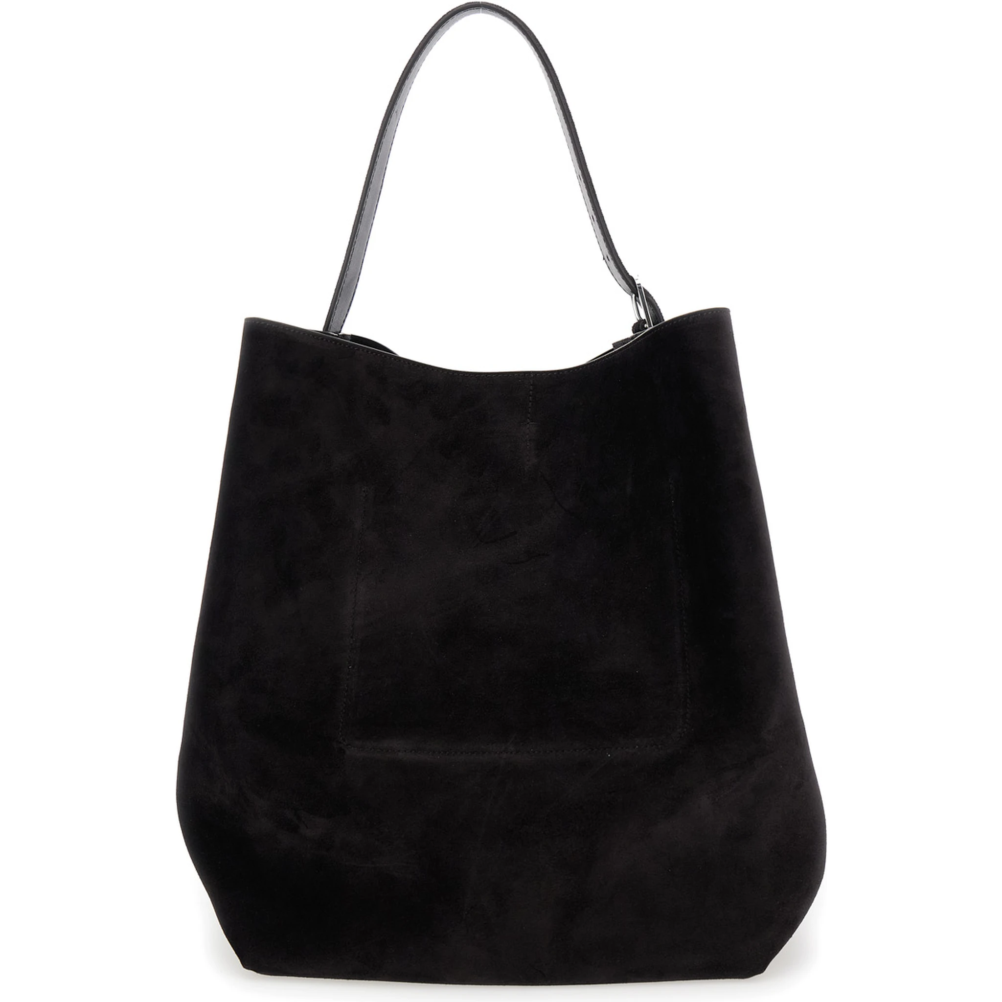 Dark Brown Shoulder Bag with Buckle Shoulder Strap in Leather Woman