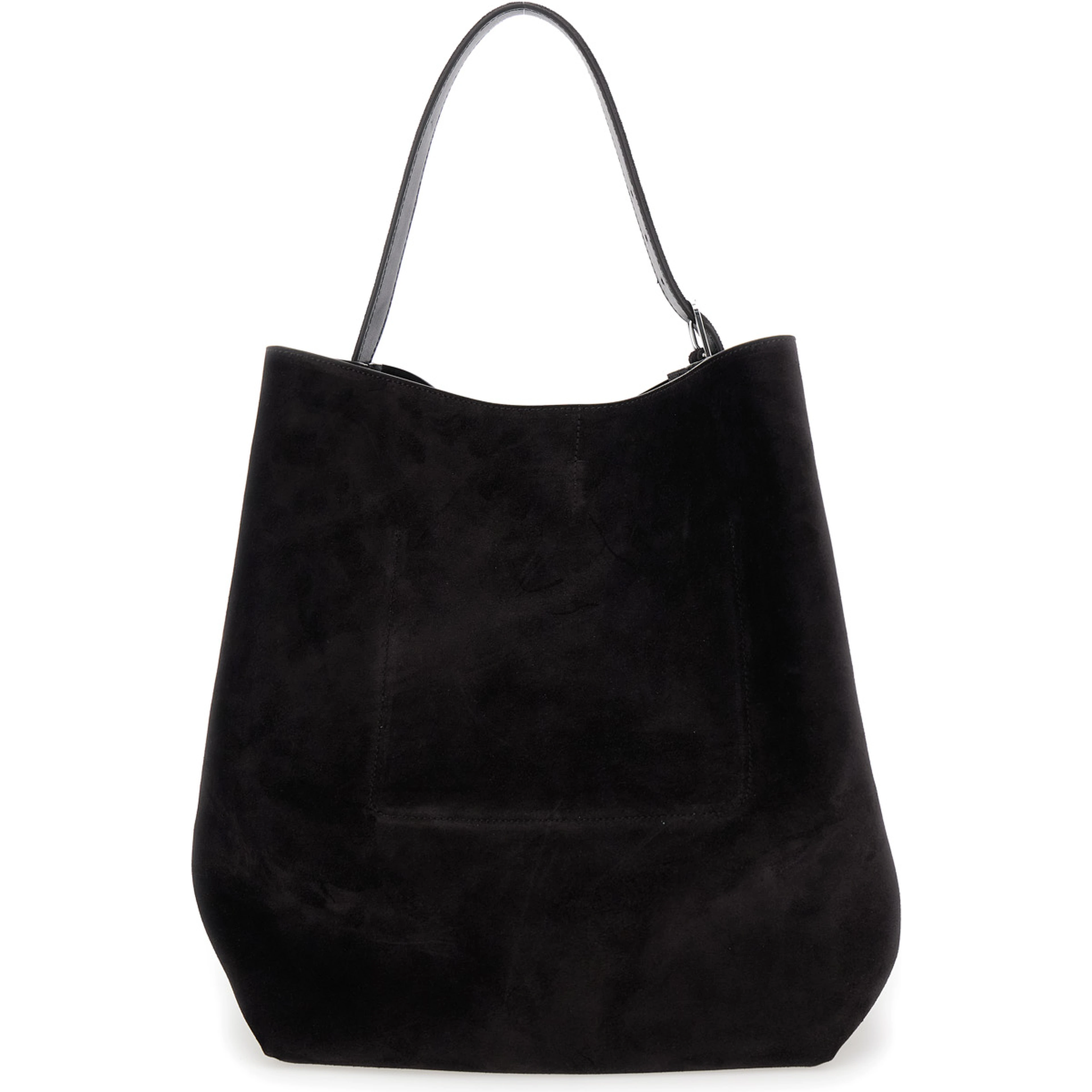 Dark Brown Shoulder Bag with Buckle Shoulder Strap in Leather Woman