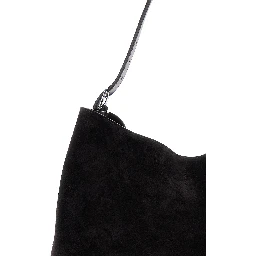 Dark Brown Shoulder Bag with Buckle Shoulder Strap in Leather Woman