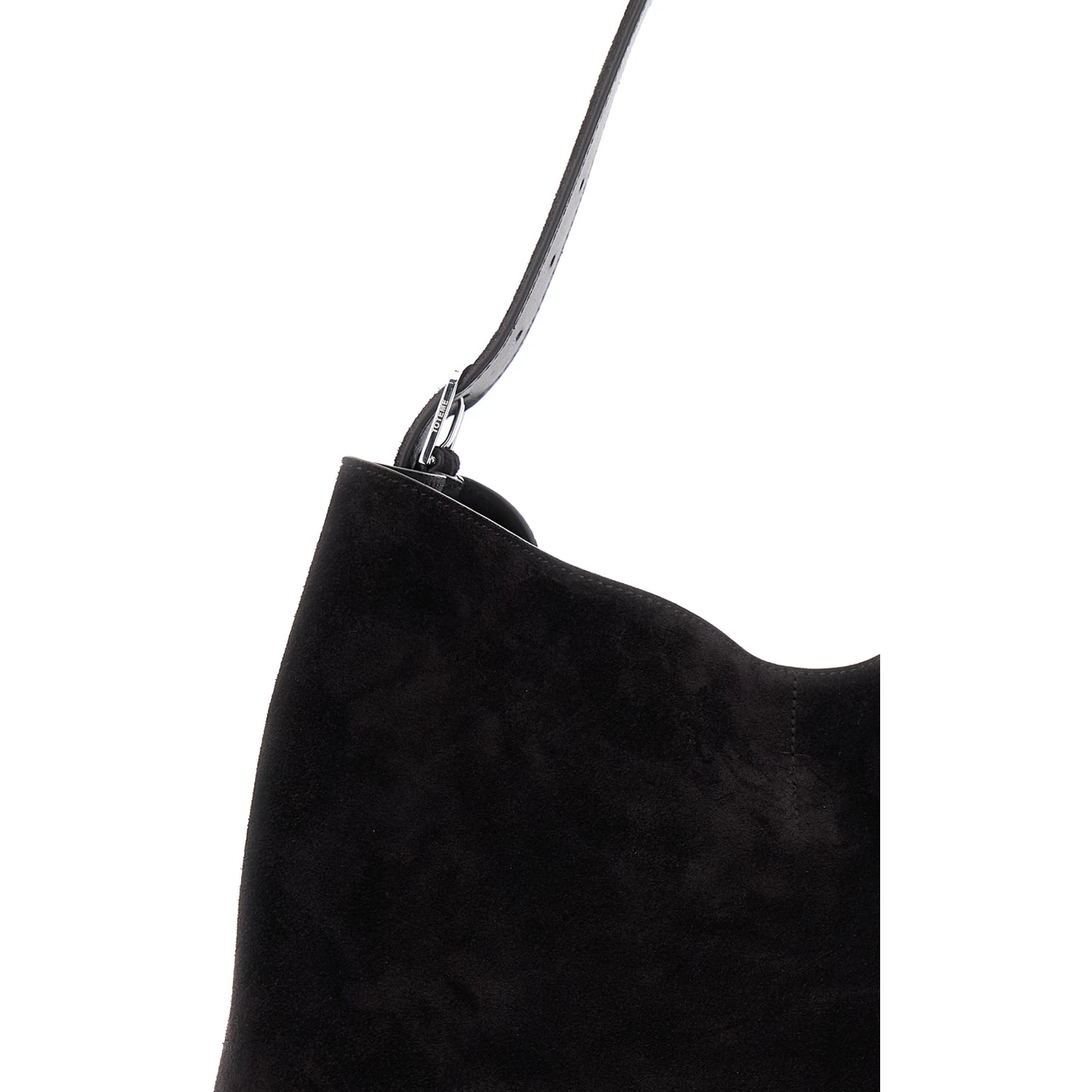 Dark Brown Shoulder Bag with Buckle Shoulder Strap in Leather Woman