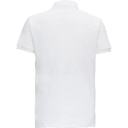 "Custom Fit" White Polo Shirt with Classic Collar and Pony Embroidery on the Front in Cotton Piquet Man
