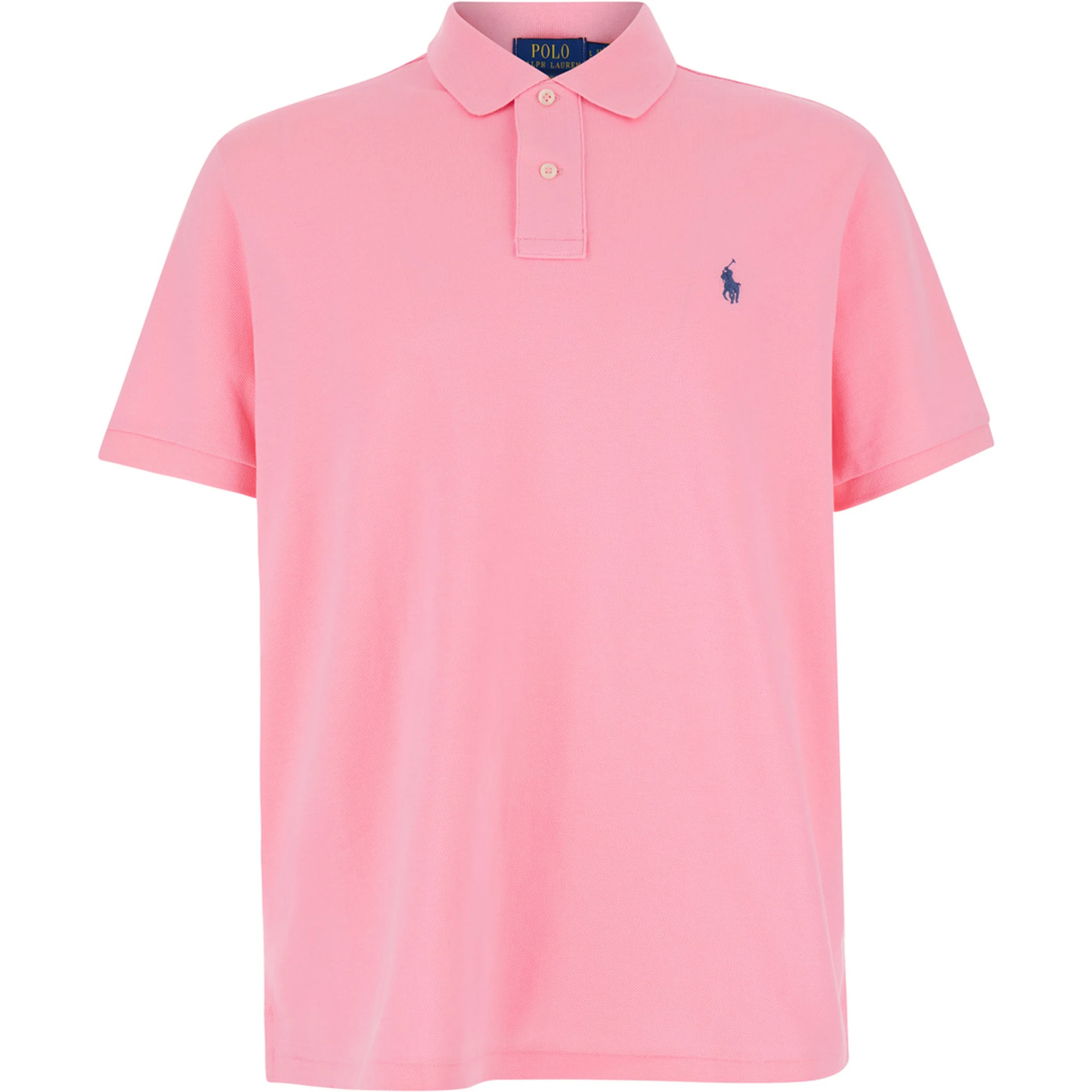 "Regular Fit" Pink Polo Shirt with Pony Detail on the Front in Cotton Piquet Man