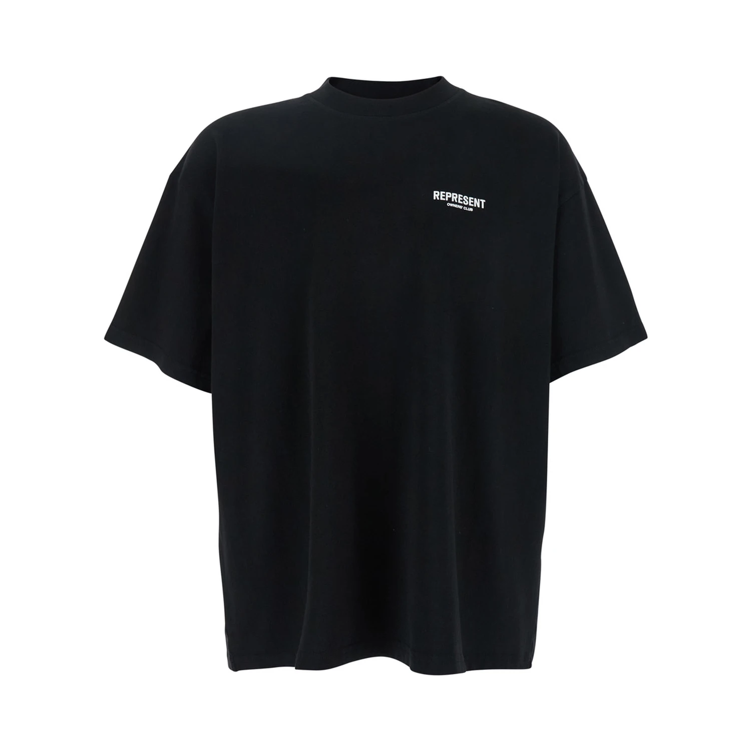 Black T-Shirt with Logo on the Front and Maxi Logo on the Back in Cotton Man